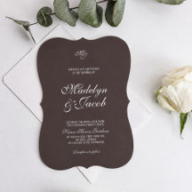 Invitaciones de boda clásicas marrones