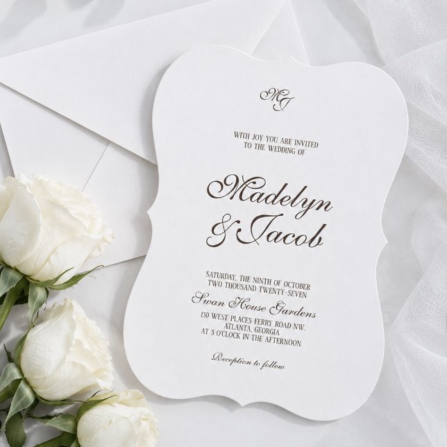 Invitaciones de boda clásicas marrones (Subido por el creador)