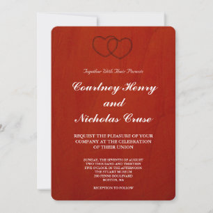 Invitaciones de boda color rojo Marsala