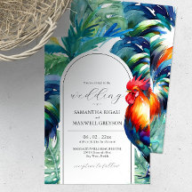 Invitaciones de Boda con Acuarela de Key West Flor