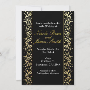 Invitaciones de boda con aliento de bebé negro y d