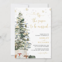 Invitaciones de Boda con Árbol de Navidad