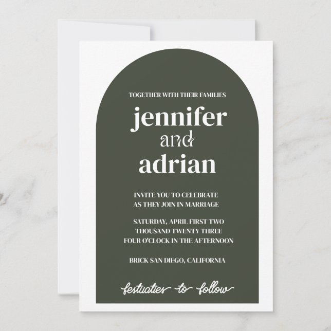 Invitaciones de boda con arco (Reverso)