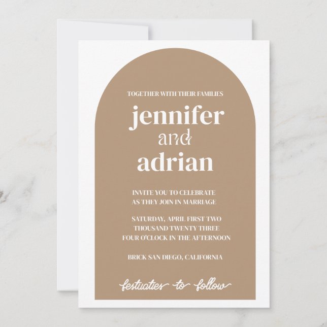 Invitaciones de boda con arco (Reverso)