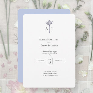 Invitaciones de boda con cardo escocés dibujado a