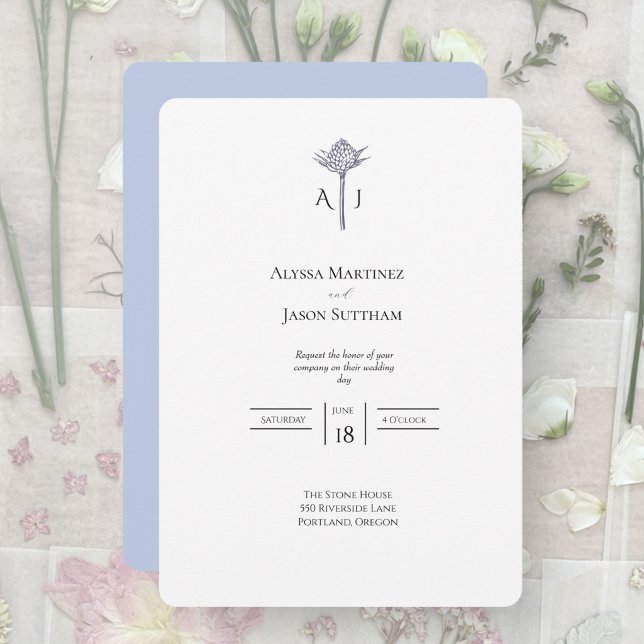 Invitaciones de boda con cardo escocés dibujado a  (Subido por el creador)