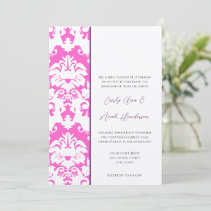 Invitaciones de Boda con Damasco de Ciruela y Rosa