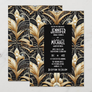 Invitaciones de Boda con Diamantes de Color Negro 