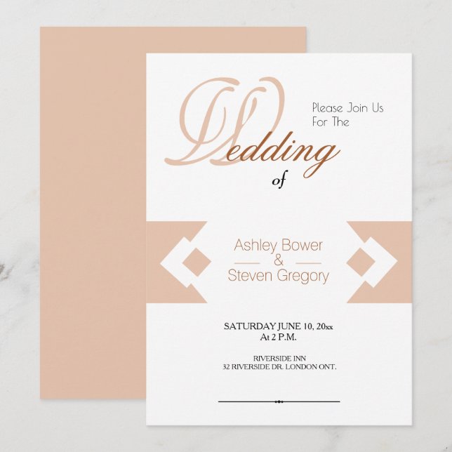 Invitaciones de boda con diseño de diamante (Anverso / Reverso)