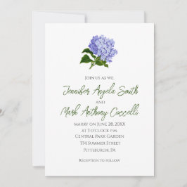 Invitaciones de boda con flor de hortensia floral