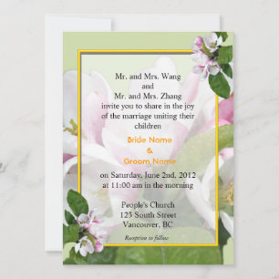 Invitaciones de boda con flor de manzano