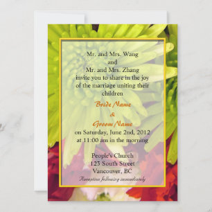 invitaciones de boda con flores de crisantemo