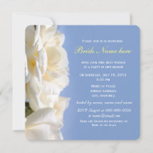 invitaciones de boda con flores de rosa blanca