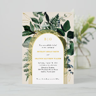 invitaciones de boda con foil arqueado de jardín b