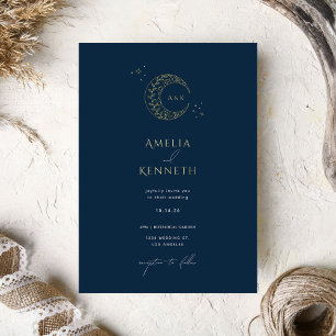Invitaciones de boda con hoja de oro y monograma S