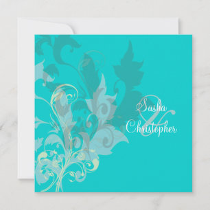 Invitaciones de boda con hojas/ espirales ornament