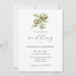 Invitaciones de boda con hortensias