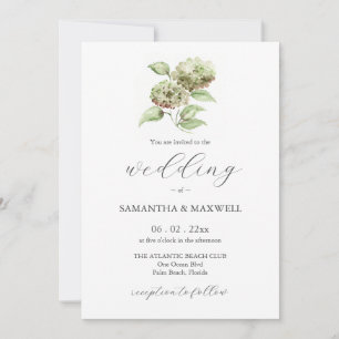 Invitaciones de boda con hortensias