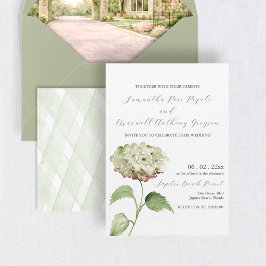 Invitaciones de Boda con Hortensias Blancas