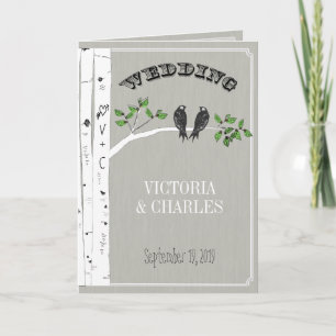 Invitaciones de boda con jaula de pájaros de amor