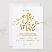 Invitaciones de boda con lámina de oro falso | let