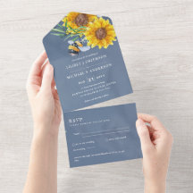 Invitaciones de boda con las abejas rusticas giras