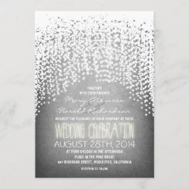 invitaciones de boda con luces de cuerda rústicas