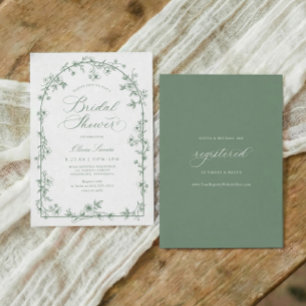 Invitaciones de boda con marco floral vintage en v