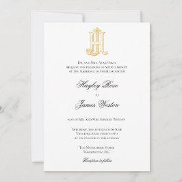Invitaciones de boda con monograma JH o monograma