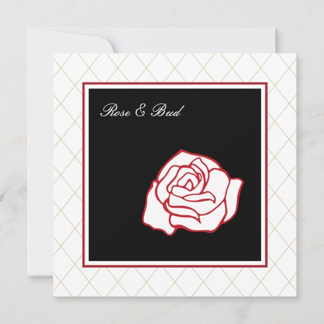 Invitaciones de boda con rosas (Anverso)