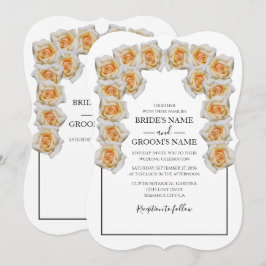 Invitaciones de boda con rosas naranjas rústicas