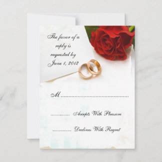 invitaciones de boda con rosas rojas para RSVP