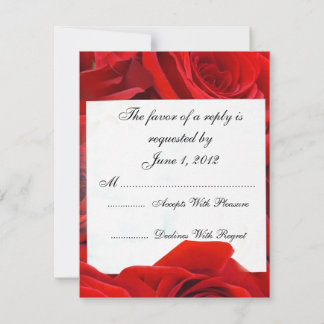 invitaciones de boda con rosas rojas para RSVP