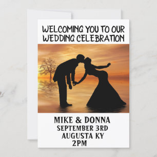 INVITACIONES DE BODA CON SILUETA DE PAREJA DE ARTE