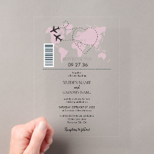 Invitaciones de boda con tarjeta de embarque de de