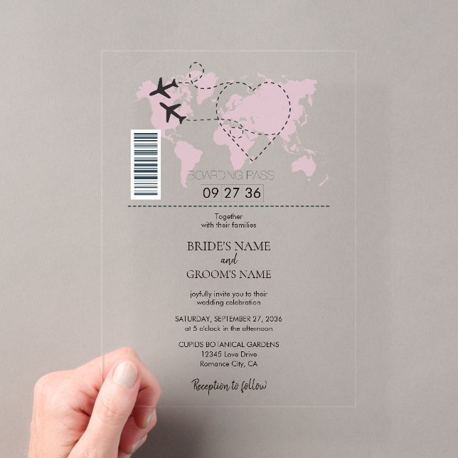 Invitaciones de boda con tarjeta de embarque de de (Insitu (portátil))