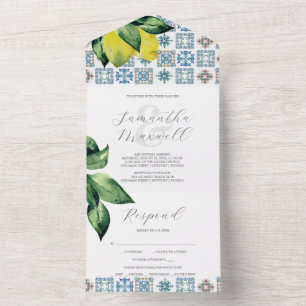 Invitaciones de boda con tarjeta RSVP Amalfi Tile
