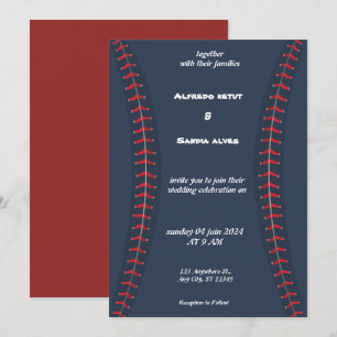 Invitaciones de boda con tema de béisbol amor depo
