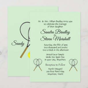 Invitaciones de boda con tema de tenis