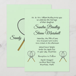 Invitaciones de boda con tema de tenis