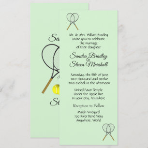 Invitaciones de boda con tema de tenis