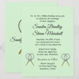 Invitaciones de boda con tema de tenis