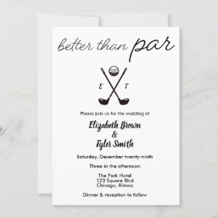 Invitaciones de boda con temática de golf "mejor q