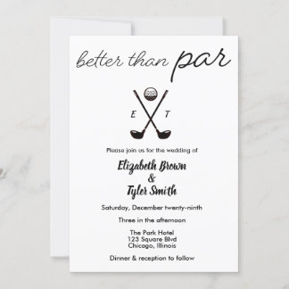 Invitaciones de boda con temática de golf "mejor q