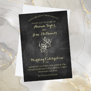 Invitaciones de boda con tulipanes dibujados a man
