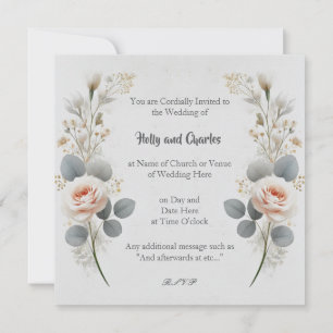 Invitaciones de boda con un borde de flores.