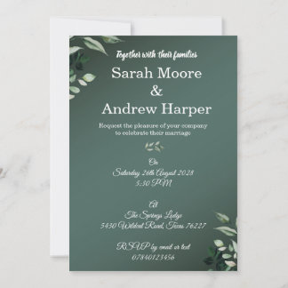 Invitaciones de boda con vegetación a doble cara