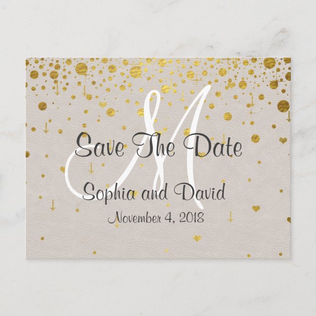 Invitaciones de Boda | Confeti Dorado GUARDA LA FE (Anverso)