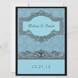 Invitaciones de boda copo de nieve azul de inviern