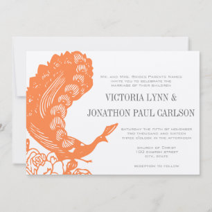 Invitaciones de boda Coral Peacock Roaring 20s
